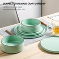 thumbnail image 3 of ALOFMO 12-Piece Light Green Reactive Glaze Ceramic Dinnerware Set,Modern Stoneware Plates Bowls Service for 4, Anti-Slip Scratch-Resistant, 3 of 9
