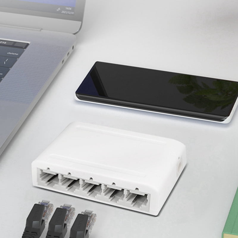 10X 5 Port Data Switch,Network Hub,Desktop Ethernet Splitter,Plug & Play Shielded Ports Fanless Quiet