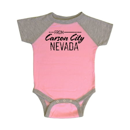 

Inktastic From Carson City Nevada in Black Distressed Text Gift Baby Boy or Baby Girl Bodysuit