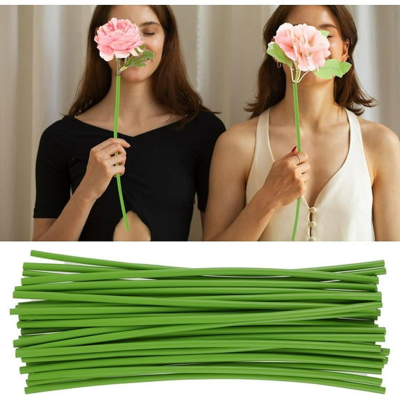 Artificial Flower Stems 30pcs Stem Covers for DIY Bouquets (11.8×0.2in)