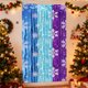 thumbnail image 4 of Cortina de lluvia de copos de nieve navideña – Fondo de fiesta con temática de hielo y nieve, decoración de serpentina de plástico azul con borlas, 100x200cm, cortina de papel de aluminio brillante, 4 of 6
