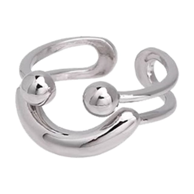 Bague Doigt Ouvert à Couches Argentée Rétro Empilable Ajustable Bijoux pour Femmes Filles Style Punk Gothique Accessoire de Mode Unique