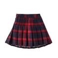 thumbnail image 5 of VeFlora Girl's School Uniform Pleated Short Skirts, Cotton Blend High Waist Plaid Skirts for Girls, Uniform Skirts For School Formal Occasions, Back to Shool Cloths(Red2/2-3 Years), 5 of 6