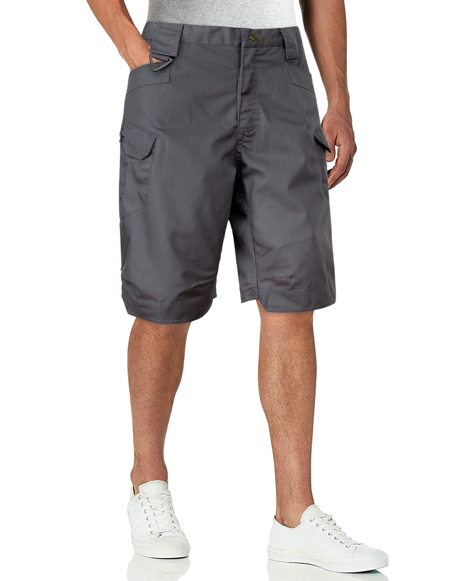 Alimens & Gentle Mens Cargo Short Elastic Waist Multi-Pocket Outdoor Military Tactical Shorts
