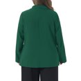 thumbnail image 3 of Agnes Orinda Women's Plus Size Blazers Lapel Long Sleeve Work Business Casual Suit Jacket with Button 1X Dark Green, 3 of 6