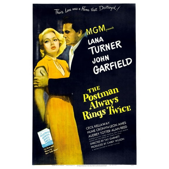 Postman Always Rings Twice Movie Poster 12x16 Print on Metal Sign 12in x 16in Square Adults Z Posters