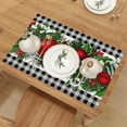 thumbnail image 3 of Linen Black and White Buffalo Check Plaid Christmas Placemats Set of 4 Farmhouse Winter Christmas Xmas Holiday Home Kitchen Table Decorations, 3 of 5