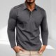 thumbnail image 1 of pstuiky camisas de hombre de manga larga, Camiseta deportiva informal, versátil y de color liso con botones y solapa de manga larga para hombre top de hombre xl, 1 of 6