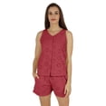 thumbnail image 1 of Bimba Solid Schiffli Top And Short Nightwear Set For Womens Casual 2pcs Sexy Lounge Sleepwear, 1 of 7