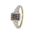 thumbnail image 2 of 10K Gold Cognac Diamond Cluster Statement Ring for Her 1/3ctw Rectangular Ring, 2 of 3