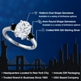 thumbnail image 2 of Gem Stone King 925 Sterling Silver Black Diamond Ring Set with Oval Moissanite (3.54 Cttw), 2 of 7