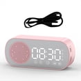 thumbnail image 1 of Altavoz Bluetooth Inalámbrico Reloj Radio Soporte de Alarma Dual Tarjeta TF Alarma Digital para Oficina en Casa Rosa, 1 of 5