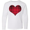 thumbnail image 3 of Inktastic Red Plaid Heart Long Sleeve Youth T-Shirt, 3 of 5