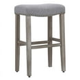 thumbnail image 2 of 29" Upholstered Saddle Seat Bar Stool (Set of 2) in Gray, 2 of 4