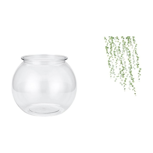 Acuario de escritorio,Pecera pequeña transparente,pecera,jarrón,mesa,Tanque de peces Contenedor de acuario transparente Hogar,Adhesivo de pared,Pegatinas de pared de vides colgantes para