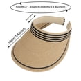 thumbnail image 3 of jiaxiM Sun Visor for Women Summer Travel Vacation Foldable Wide Brim Straw Clip on Stretch Striped Color Blocking Hat Outdoor Beach UV Protection Cap, 3 of 8