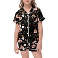 thumbnail image 6 of Shadoumai Halloween Two Piece Outfit Toddler Kids Girls Short Sleeve Casual Printed Top Shorts Loose Cut Breathable Fabric Daily Play Wear Ages 2–13 Girl Everyday Casual Ensemble, 6 of 6