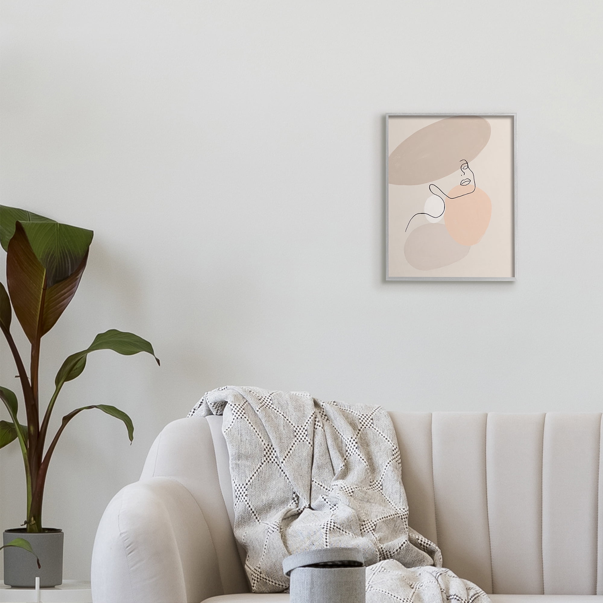 Stupell Industries Minimal Female Line Drawing over Abstract Shapes,11 x 14,Designed by Patricia Pinto