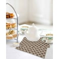 thumbnail image 4 of Brown Moroccon Kitchen Dish Towels for Drying Dishes Set of 4, Retro Country Minimalist Abstract Motifs Waffle Weave Microfiber Terry Hand Tea Bathroom Towels Quick Dry & Absorbent Towel 12x12, 4 of 7