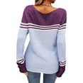 thumbnail image 3 of Tops for Women Trendy Viikei Womens Hoodies Plus Size,Long Sleeve Shirts for Women Fall Womens Tops,Women's Striped Color-matching Pullover Sweater Sky Blue XXL, 3 of 5