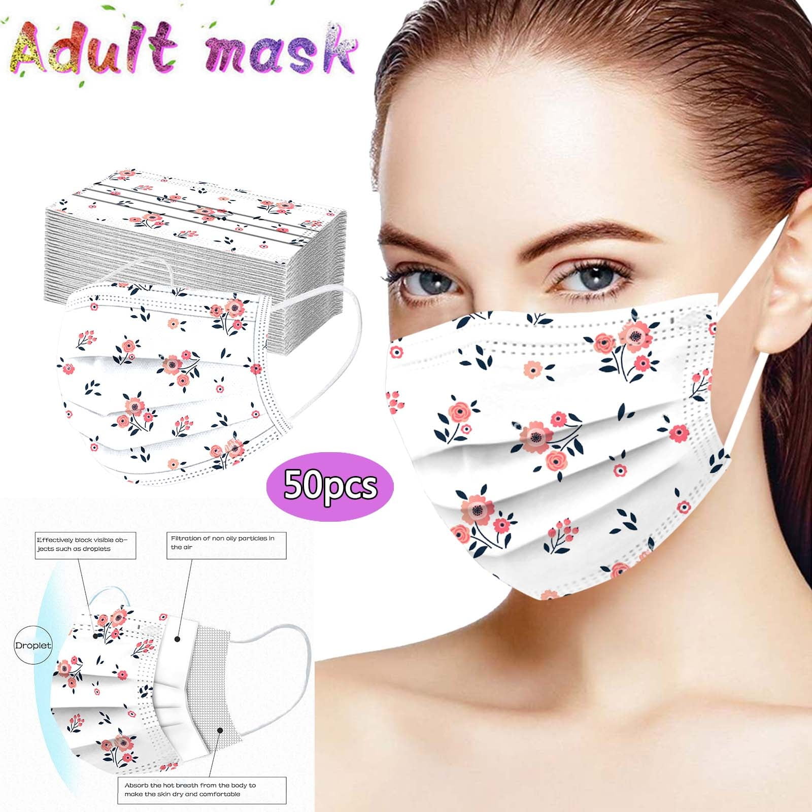 10PCS Disposable Face Bandana for Adults Breathable 3 Ply Filter FaceBalaclava Mouth Dustproof Anti-Droplets Face Scarfs 