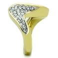 thumbnail image 3 of Two-Tone IP Gold (Ion Plating) Stainless Steel Ring with Top Grade Crystal in Clear for Women Clear Stone Color Style TK1549 Size 5, 3 of 3