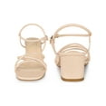 thumbnail image 4 of BLISSFUL STEP Open Toe Slingback Block Heel Sandals for Women Beige (Size 9), 4 of 5