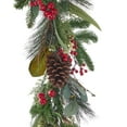 thumbnail image 3 of 9 ft Magnolia Leaf, Eucalyptus, and Red Berry Garland, Pre-Lit with LED Fairy Lights, Artificial Christmas Indoor Mantel Display, Tabletop Home Décor, Battery-Operated - by Seasonal LLC, 3 of 4