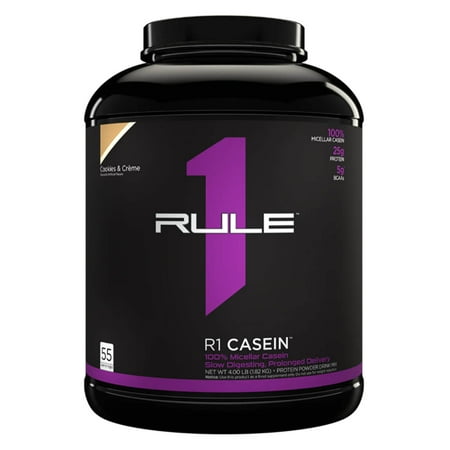 RULE 1 Casein 55 serv Cookies Creme 100% Micellar Casein 4lb