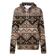 thumbnail image 4 of ICHUANYI Clearance Women's Top Casual Printed Ethnic Style Wide Long Sleeved Hooded Sweater(Brown, M) ICHUANYI WER2023081514435, 4 of 4
