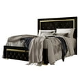 thumbnail image 4 of Home Design Deena Full Upholstered Panel Bed Frame with Diamond Tufting and Gold Legs, Black, Easy Assembly, 4 of 6