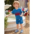 thumbnail image 4 of BemeyourBBs Toddler Baby Boys 4th of July Outfit Patriot Independent Day Summer Clothes All American Dude Letter Embroidery Short Sleeve T Shirt and Star Shorts Set Toddler Baby Boy Summer Outfit, 4 of 9