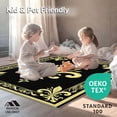 thumbnail image 4 of ODIKA 6'x9' Machine Washable Non-Slip Area Rug, Damask Flourish with Ornamental Scroll and Fleur de Embellishments High Traffic Rug, Black, 462811, 4 of 5