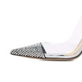 thumbnail image 3 of XYD Women Sexy Transparent Pumps Sparkly Rhinestones Pointed Toe Stiletto High Heel Slip On Slingback Shoes Size 13.5 Laser, 3 of 4