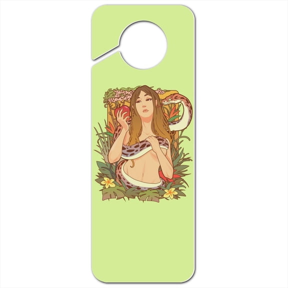 Eve With and Snake In Garden of Eden Plastic Door Knob Hanger Sign