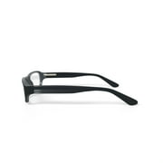 Contour Men's FM9193 Rectangular Prescription Eyeglasses with Case, Black