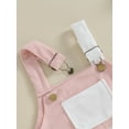thumbnail image 6 of Bagilaanoe Newborn Baby Girl Corduroy Jumpsuit Sleeveless Contrast Color Romper Overalls 3M 6M 12M 18M 24M Infant Pants Casual Clothes, 6 of 9