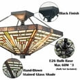 thumbnail image 3 of Tiffany Semi Flush Mount Light with Stained Glass Ceiling Light Fixture, 3 of 6