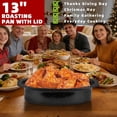thumbnail image 7 of Enamel Roasting Pan with Lid, Carbon Steel Roaster for Oven Cooking, 7 of 7