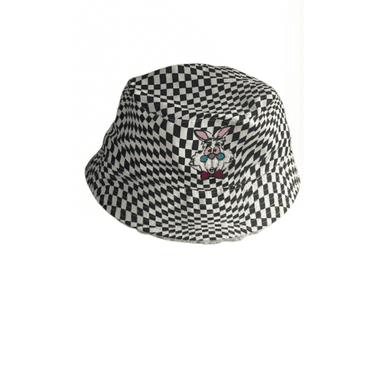 Disney Parks Alice in Wonderland White Rabbit Checkered Bucket Hat New With Tag