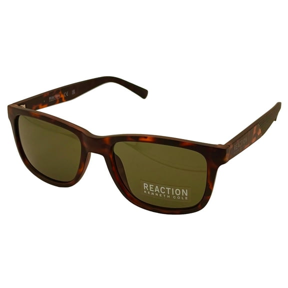 Kenneth Cole Reaction Mens Rectangle Dark Havana Sunglass KC1376. 52N