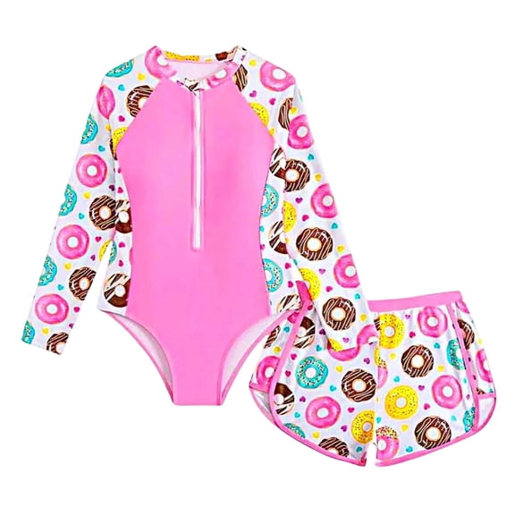 CAIVO Kids Girls Two Piece Swimwear Summer Cute Ruffle Tankini And Swim Shorts For Toddler Beach Pool Holiday Swimsuit Sets