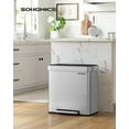 thumbnail image 5 of Kitchen Trash Can 60L Dual Compartment Stainless Steel Garbage Can with 15 Trash Bags Silver Count, 5 of 6