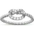 thumbnail image 1 of Sterling Silver Cheryl M Rhodium-Plated Cz Knot Ring (Size 7) Made In China qcm192-7, 1 of 5
