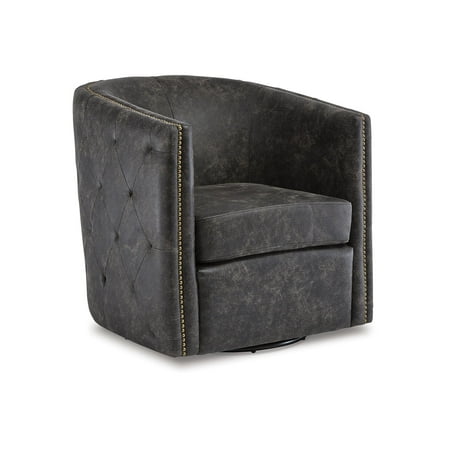 Signature Design by Ashley Casual Brentlow Accent Chair Distressed Black