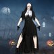 thumbnail image 5 of 1 juego de disfraz clásico de monja hechizante para Halloween para mujer Negro S, 5 of 9