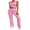 Pink, variant on Women's 2 Piece Outfits Lounge Sets Sleeveless Tank Tops Fold Over Flare Pants Set Tracksuits