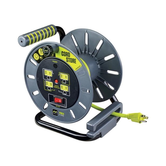 Masterplug ProXT 3 ft. Plastic Cord Reel, Gray & Green - Large