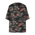 thumbnail image 4 of Aloohaidyvio Cardigan Sweaters for Women,Women's Floral Chiffon Kimono Cardigans Loose Beach Cover Up Half Sleeve Tops, 4 of 5