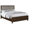 thumbnail image 7 of Yels King Size Bed, Gray Channel Tufted Upholstery, Walnut Brown Wood, 7 of 7